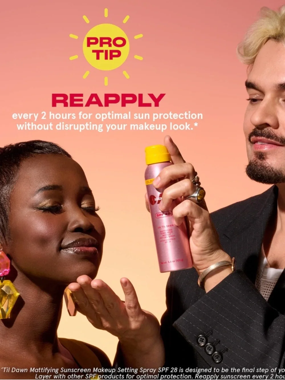 One/Size On 'Til Dawn Mattifying Sunscreen SPF 28 Spray New FullSz